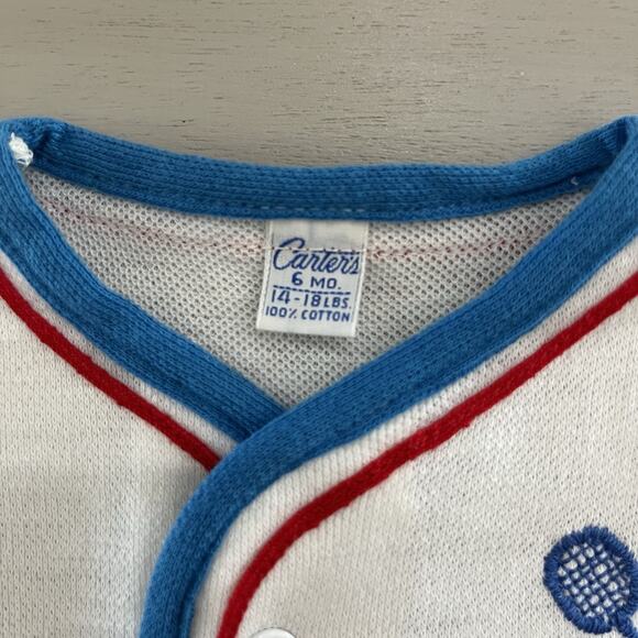 NWOT Vintage Carter’s 2 Piece Set Snap Top & Lined Bottoms Tennis Outfit 6M - Picture 7 of 9